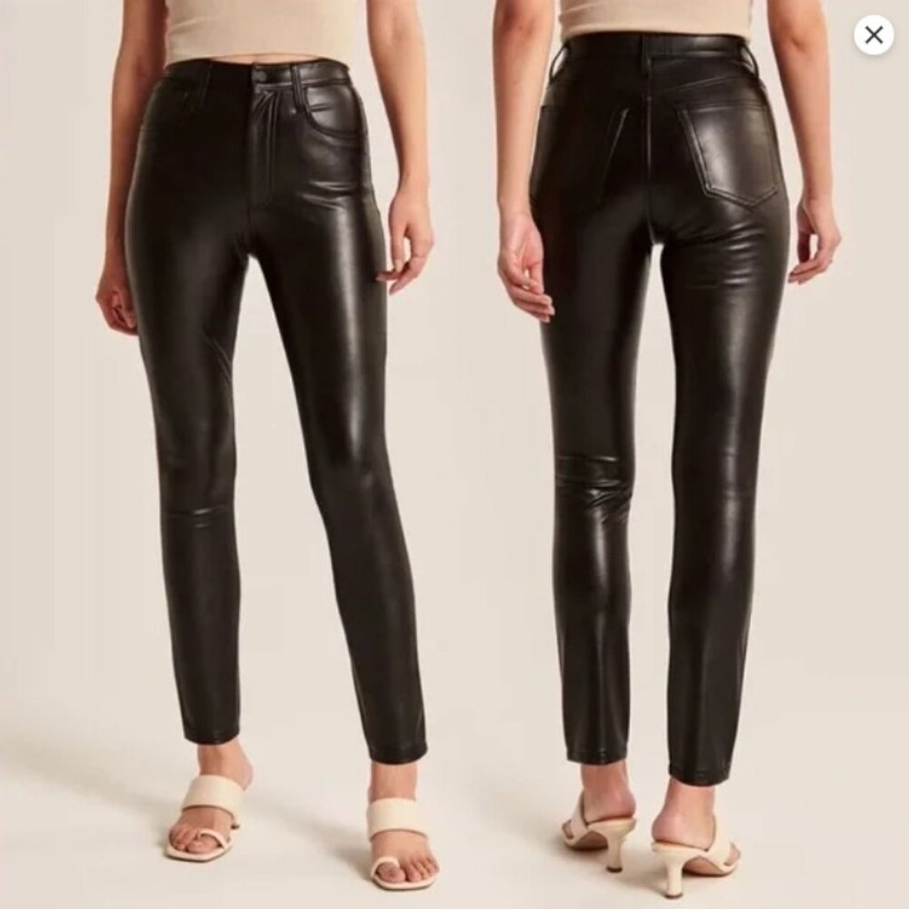 Abercrombie Vegan Leather High Rise Skinny Pant - Size 26 Short